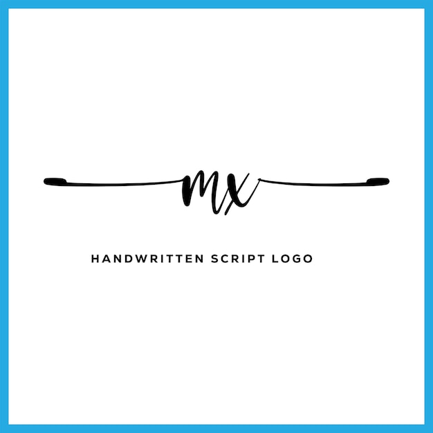 Vector mx handwriting signature logo design mx letter real estate beauty photography letter logo