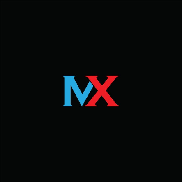 Vector mx-letterlogo creatief ontwerp met vectorgrafiek mx eenvoudig en modern logo