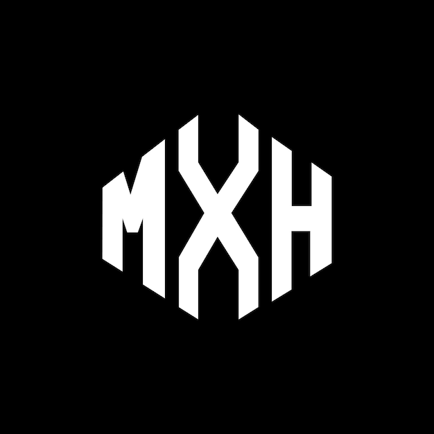 Дизайн логотипа букв MXH с формой многоугольника MXH полигона и кубической формы дизайн логотипа MXH шестиугольник векторный шаблон логотипа белые и черные цвета MXH монограмма бизнес и логотип недвижимости