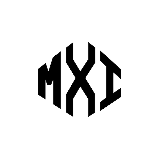 Дизайн логотипа букв MXI с формой многоугольника MXI многоугольный и кубический дизайн логотипа MXI шестиугольный векторный шаблон логотипа белые и черные цвета MXI монограмма бизнес и логотип недвижимости
