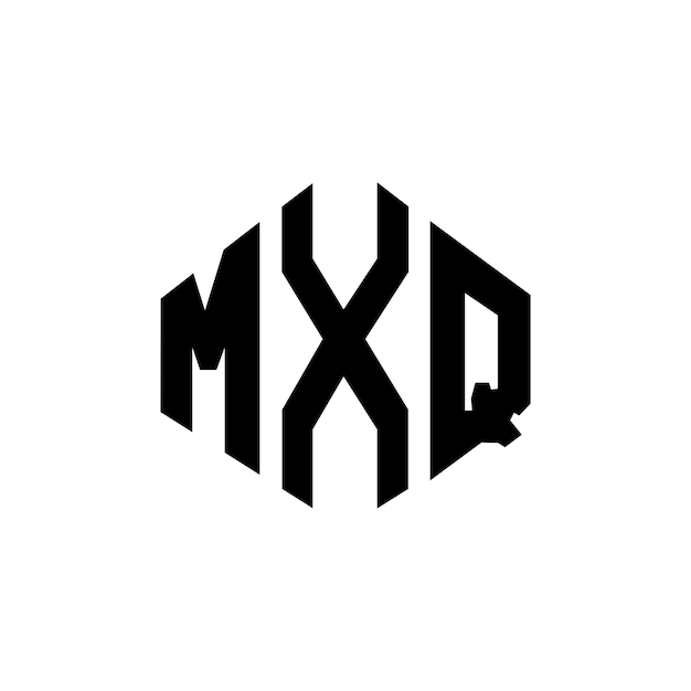 Дизайн логотипа букв MXQ с формой многоугольника MXQ многоугольный и кубический дизайн логотипа MXQ шестиугольный векторный шаблон логотипа белый и черный цвета MXQ монограмма бизнес и логотип недвижимости