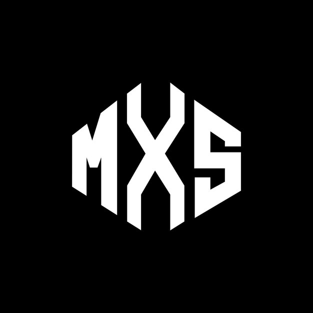 Вектор Дизайн логотипа букв mxs с формой многоугольника mxs многоугольный и кубический дизайн логотипа mxs шестиугольный векторный шаблон логотипа белый и черный цвета mxs монограмма бизнес и логотип недвижимости