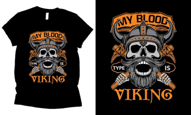私の血型はバイキングのTシャツデザインです
