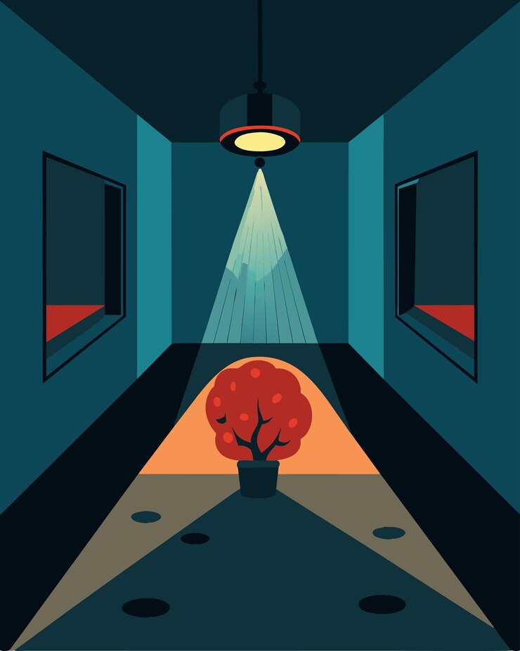 Vector my brain was like a gaslit room with the flickering light causing shadows and illusions to dance