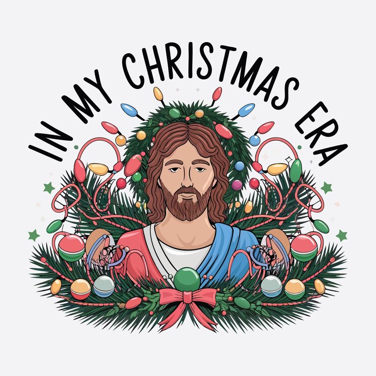 वेक्टर in my christmas era tshirt design boho christmas christian jesus design