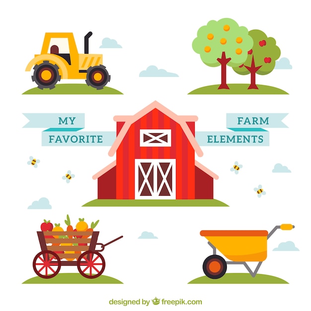 Vector my favourite farm elements