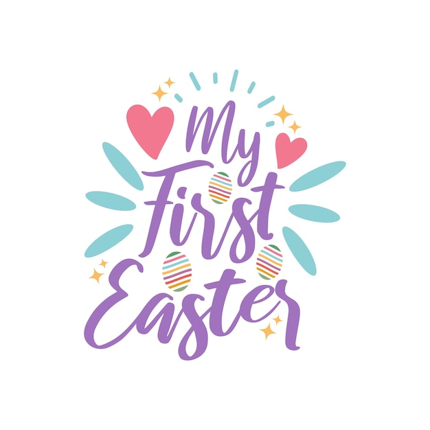 My First Easter Vector Design Retro Clipart PNG illustration Graphic Cartoon Tshirt