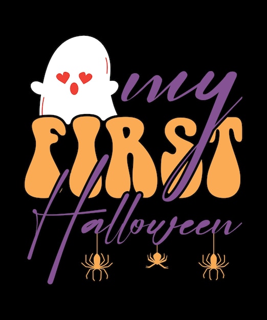 ベクトル my first halloween newborn baby cute boo costume for baby カスタムタイポグラフィデザイン for newborn baby