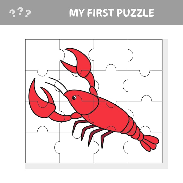 내 첫 번째 퍼즐 바다 가재 퍼즐 조각 어린이를 위한 게임