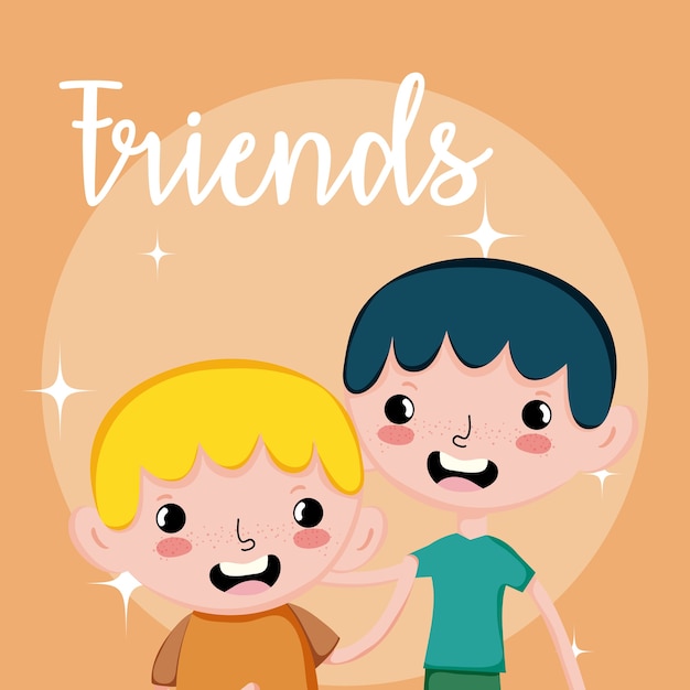 Vector my friends cute boys cartoons