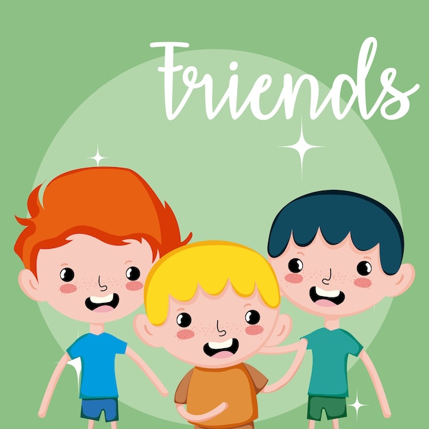 Vector my friends cute boys cartoons