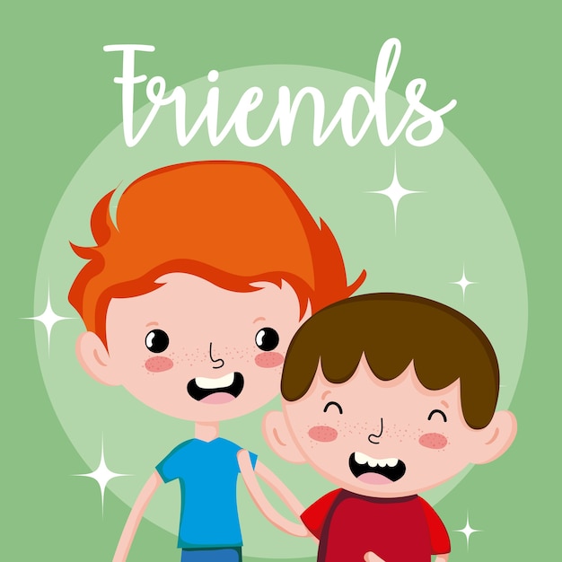 Vector my friends cute boys cartoons