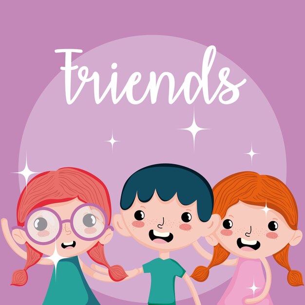 My friends cute cartoons vector illustration graphic design