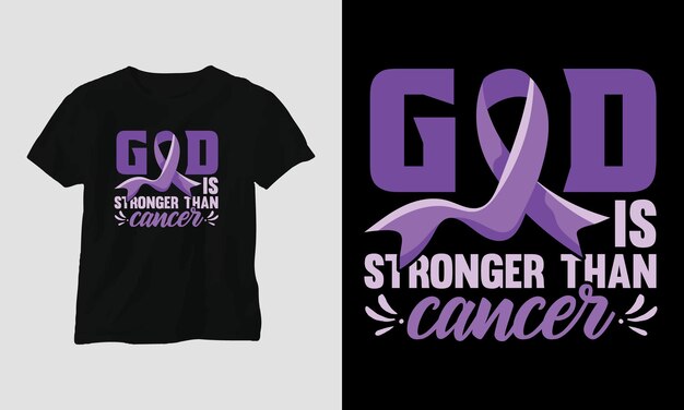 my god is stronger than canc - World Cancer Day Design with Ribbon, Sign, Love, Fist, and Butterfly