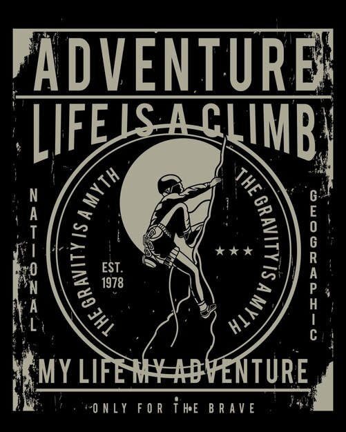 Vector my life my adventure t-shirt design