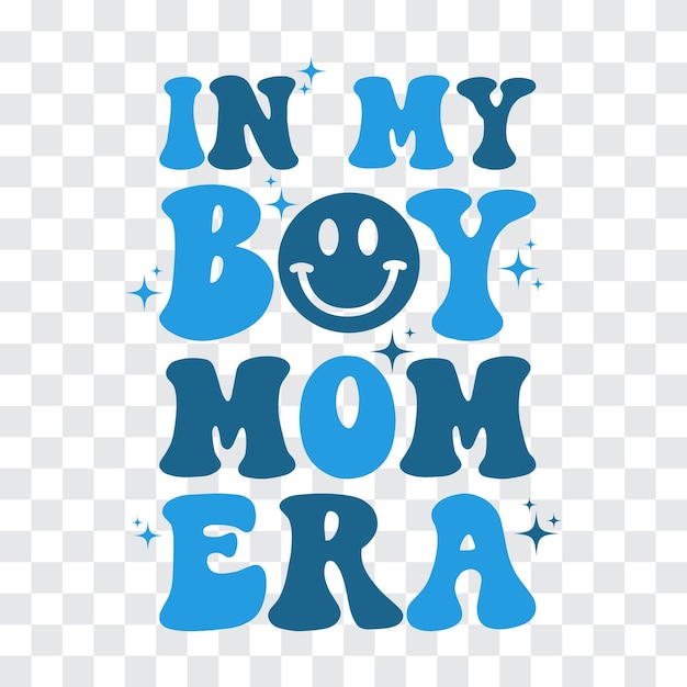ママ・ボーイ・ママの時代 誇らしいママの時代 青いTシャツのデザイン