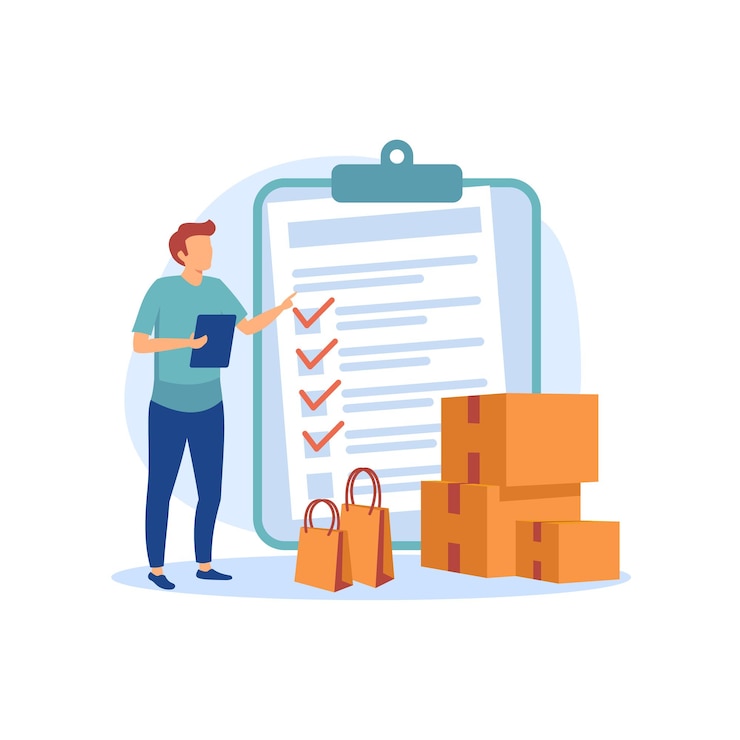 Vector my order list flat modern design illustration