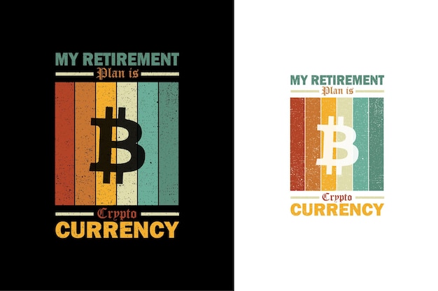 私の退職計画は暗号通貨のレトロなヴィンテージTシャツのデザインです