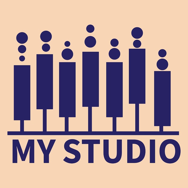 벡터 my studio 로고 디자인