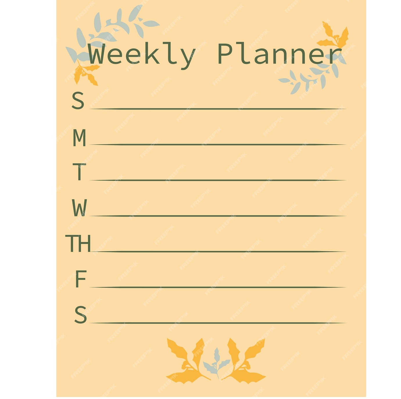 premium-vector-my-weekly-calendar-a-weekly-calendar-with-branches-and