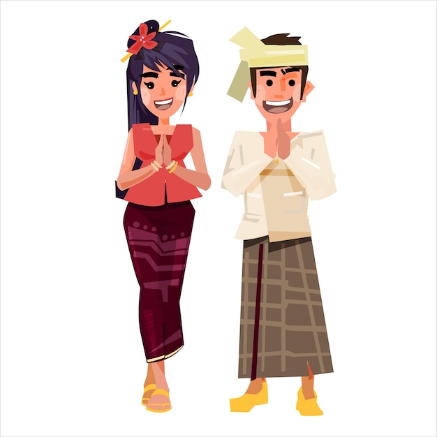 Myanmar couple in traditional costume