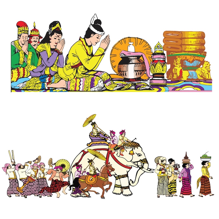 वेक्टर myanmar donation festival