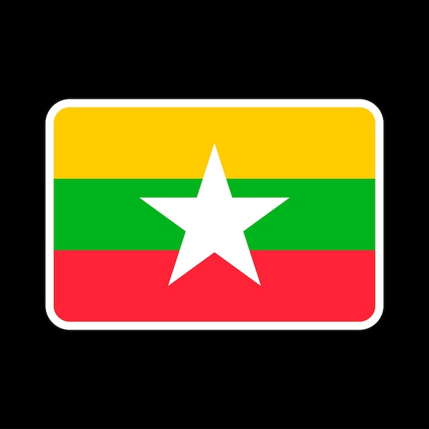 Myanmar flag official colors and proportion Vector illustration