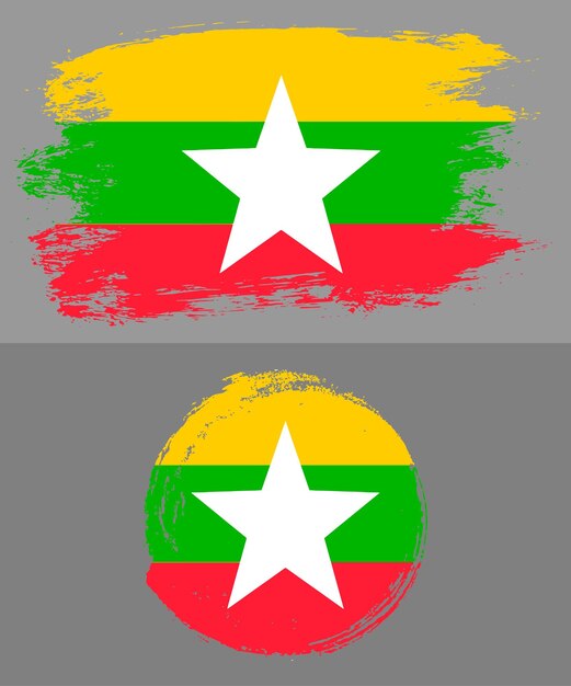 Vector myanmar flag vector illustration