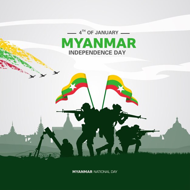 Premium Vector Myanmar Independence Day