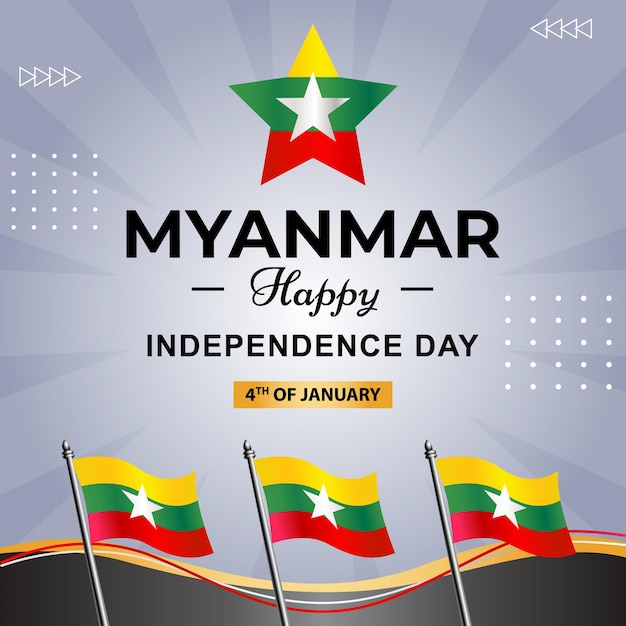 myanmar poster banner for independence day