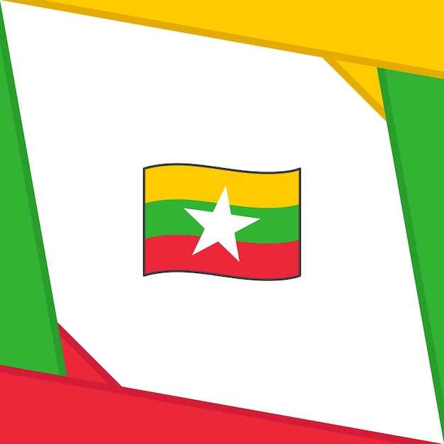 Myanmar Vlag Abstracte Achtergrond Ontwerpsjabloon Myanmar Onafhankelijkheidsdag Banner Social Media Post Myanmar Sjabloon