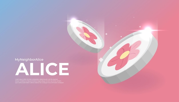 MyNeighborAlice ALICE coin cryptocurrency concept banner