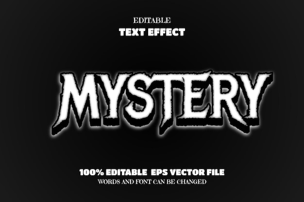 mysterie tekst bewerkbaar lettertype-effect