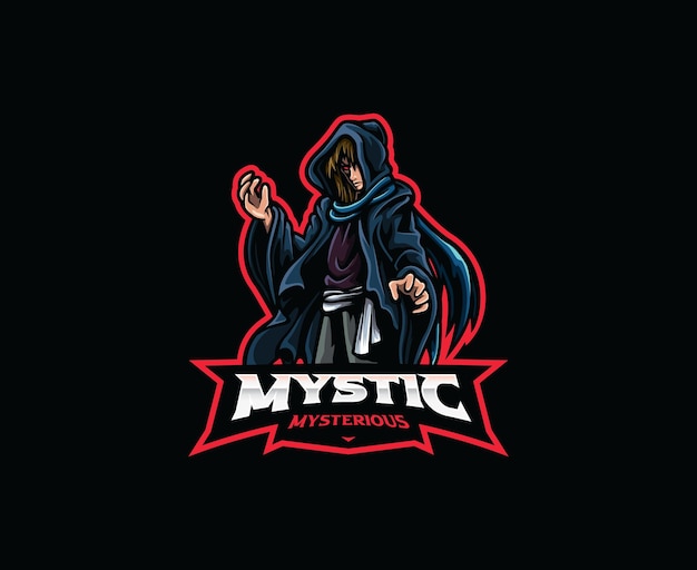 Mysterieus mascotte-logo-ontwerp