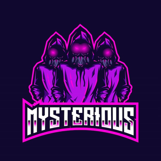 Modello di logo misterioso esport