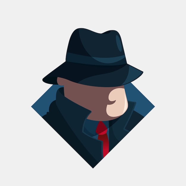 Vector mysterious mafia character illustration