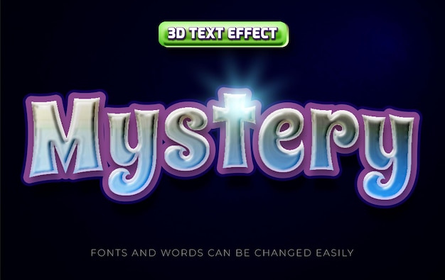 Vector mystery 3d editable text effect style