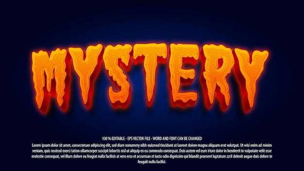 Mystery 3d editable text effect template style