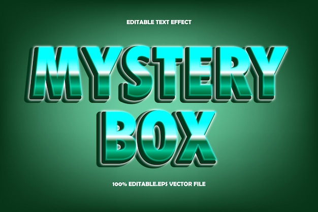 Mystery Box bewerkbaar teksteffect 3D reliëf verloopstijl