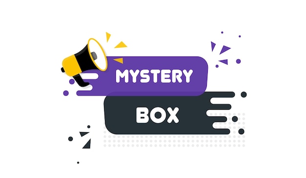 Mystery box Egale kleur mystery box banner Vector illustratie