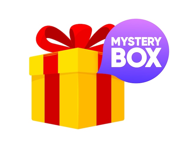 Mystery Box Huidige geheime verrassing Mystery box geschenk en vraagpictogram Isometrisch ontwerp