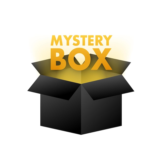 Vector mystery box. packaging for concept design. surprise present. package design. help symbol. question mark icon. vector stock illustration.