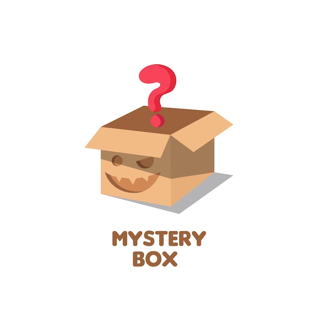 Mystery box with face scary Logo Clipart image isolated on white background