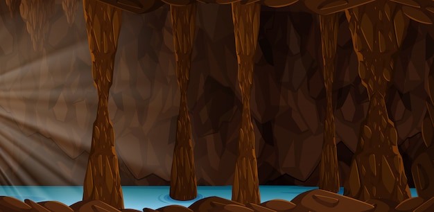 Vector a mystery cave landscape