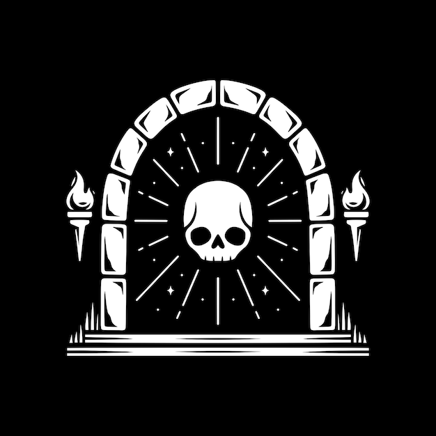 Arte vettoriale del cancello della morte del dungeon misterioso