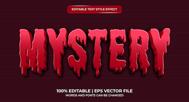 Mystery editable text effect Blood text style