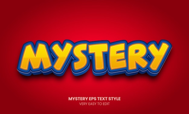 Vector mystery editable text effect red font style