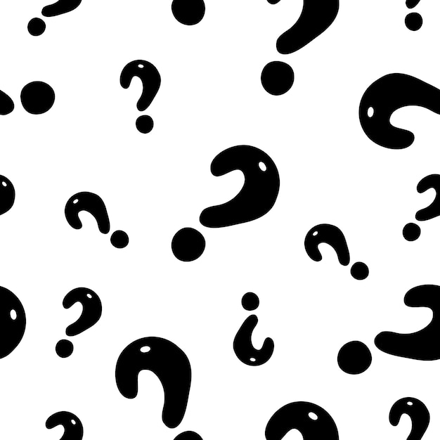 Vector mystery seamless pattern with question mark sign quiz background