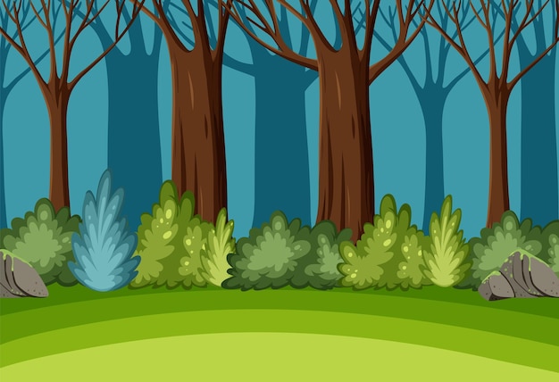 Vector a mystery woods fairy tale scene