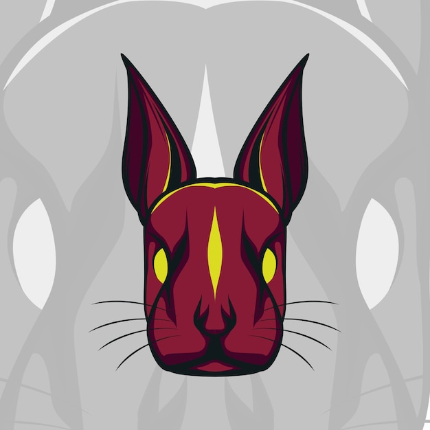 Mascotte mystic angry red rabbit